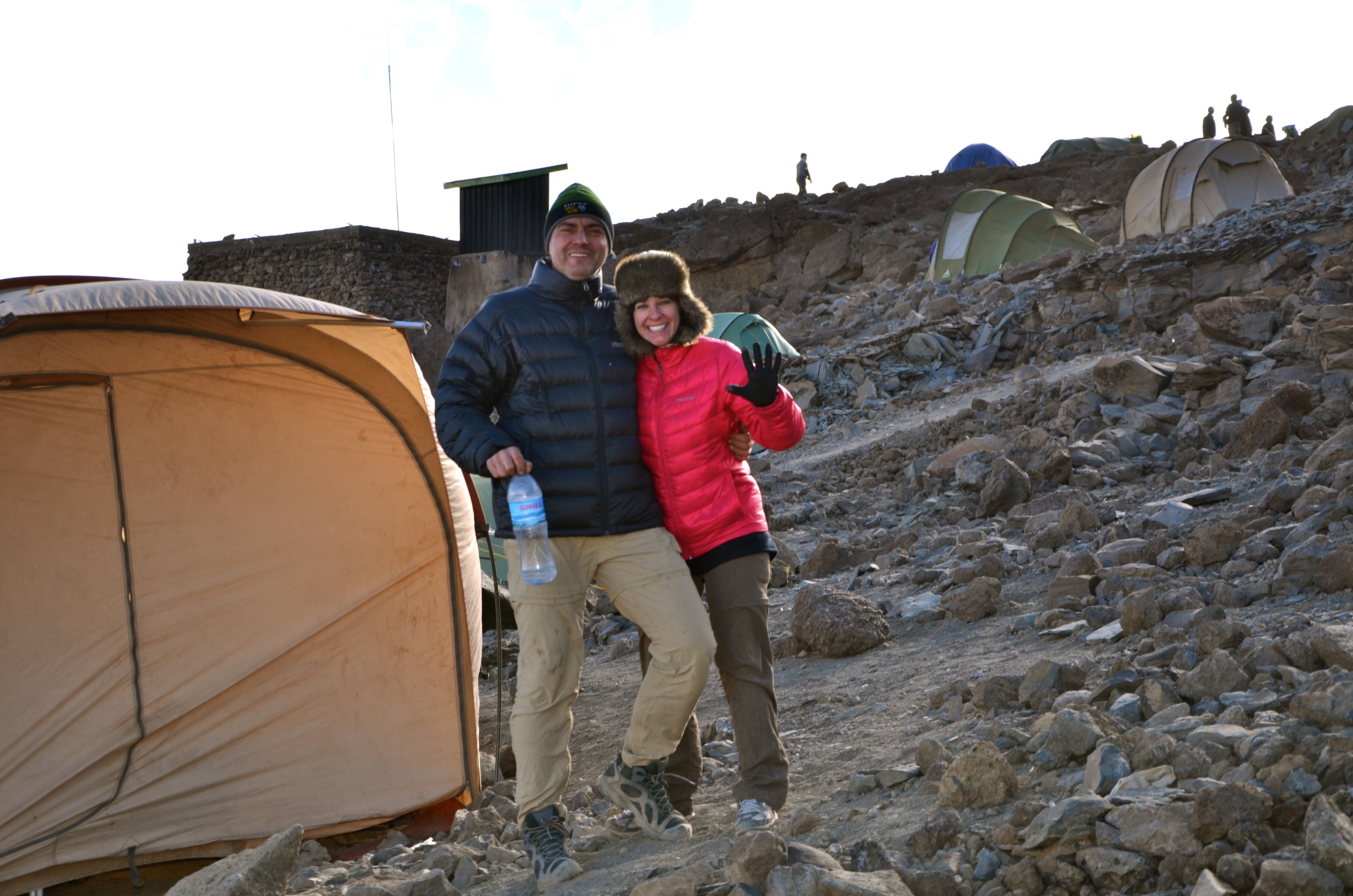 Klemens and Graciela at Barafu Camp.