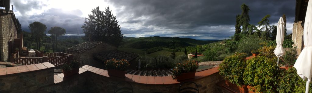 A panoramic view from our Tuscan patio
